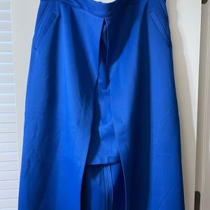 NWT - COBALT BLUE FRONT SPLIT PENCIL SKIRT WITH MINI UNDER SKIRT